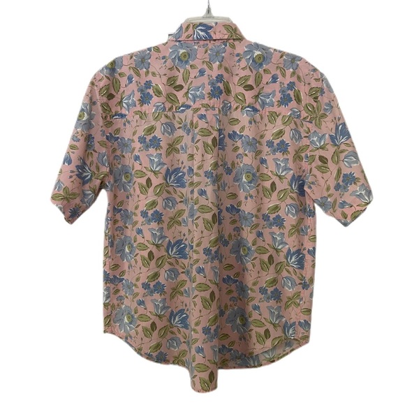 Hasting & Smith Vintage Button Up Shirt Dusty Pink Floral Short Sleeve Size 14 - Picture 2 of 13